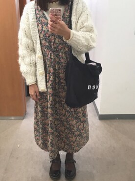 「coen」｜「アイテム（その他シューズ）」を使った、のんこさん（レディース・160cm）の冬コーディネート