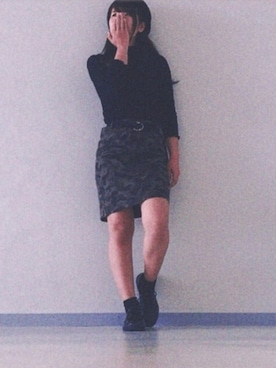 「ハイネックトップス」｜さきちゃんさん（レディース・156cm）の秋コーディネート