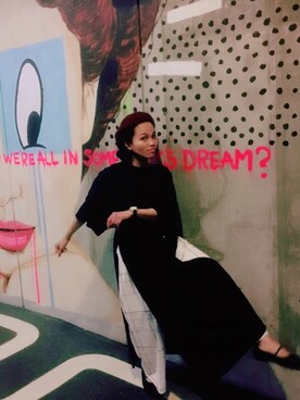 「VINTAGE（ヴィンテージ）のアイテム（バレエシューズ）」を使った、Annaさん（レディース・155cm）の夏コーディネート