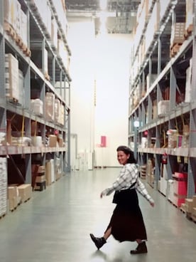 「MONKI」｜「アイテム（ハンチング/ベレー帽）」を使った、Annaさん（レディース・155cm）の夏コーディネート