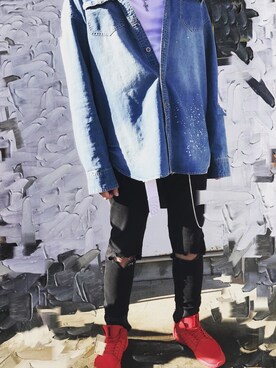 「BLACK FLAME（ブラックフレイム）のアイテム（ジャケット/アウター）」を使った、Tatsuyaさん（メンズ・170cm）の冬コーディネート