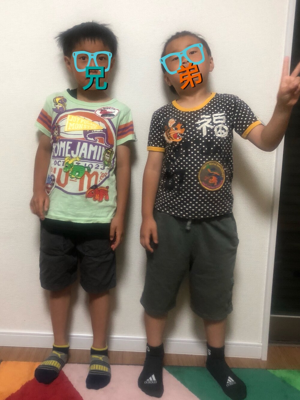 「JAMのアイテム（Tシャツ/カットソー、ブラウン系）」を使った、ゆうてるさん（キッズ・120cm）の春コーディネートの1枚目の写真