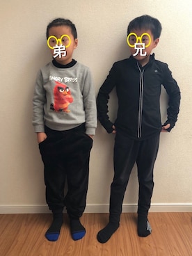 「GAP（ギャップ）のアイテム（ジャージ）」を使った、ゆうてるさん（キッズ・123cm）の冬コーディネート