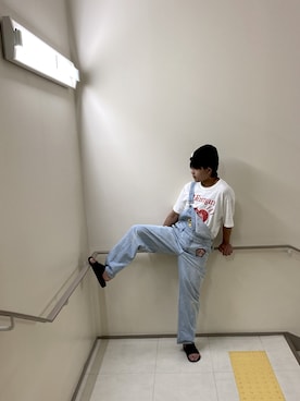 「UNUSED（アンユーズド）のアイテム（オールインワン・サロペット）」を使った、hiroさん（メンズ・170cm）の夏コーディネート