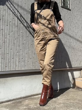 「Ameri（アメリ）のアイテム（サロペット/オーバーオール）」を使った、Yukiさん（レディース・161cm）の春コーディネート