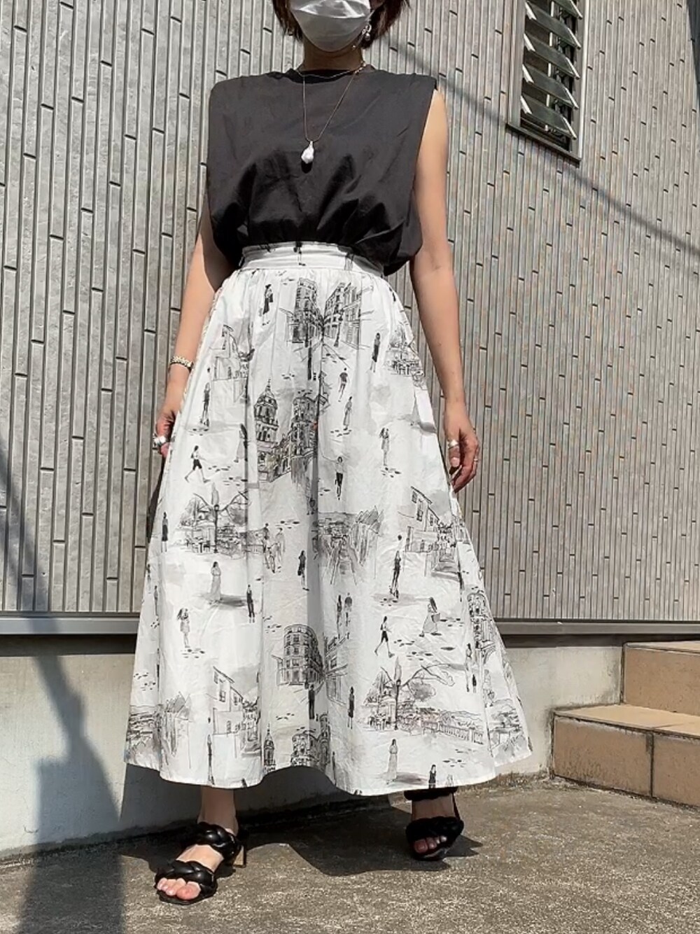 Ameri MEDI MALAGA PLENTIFUL FLARED SKIRT Yuki｜Ameriの