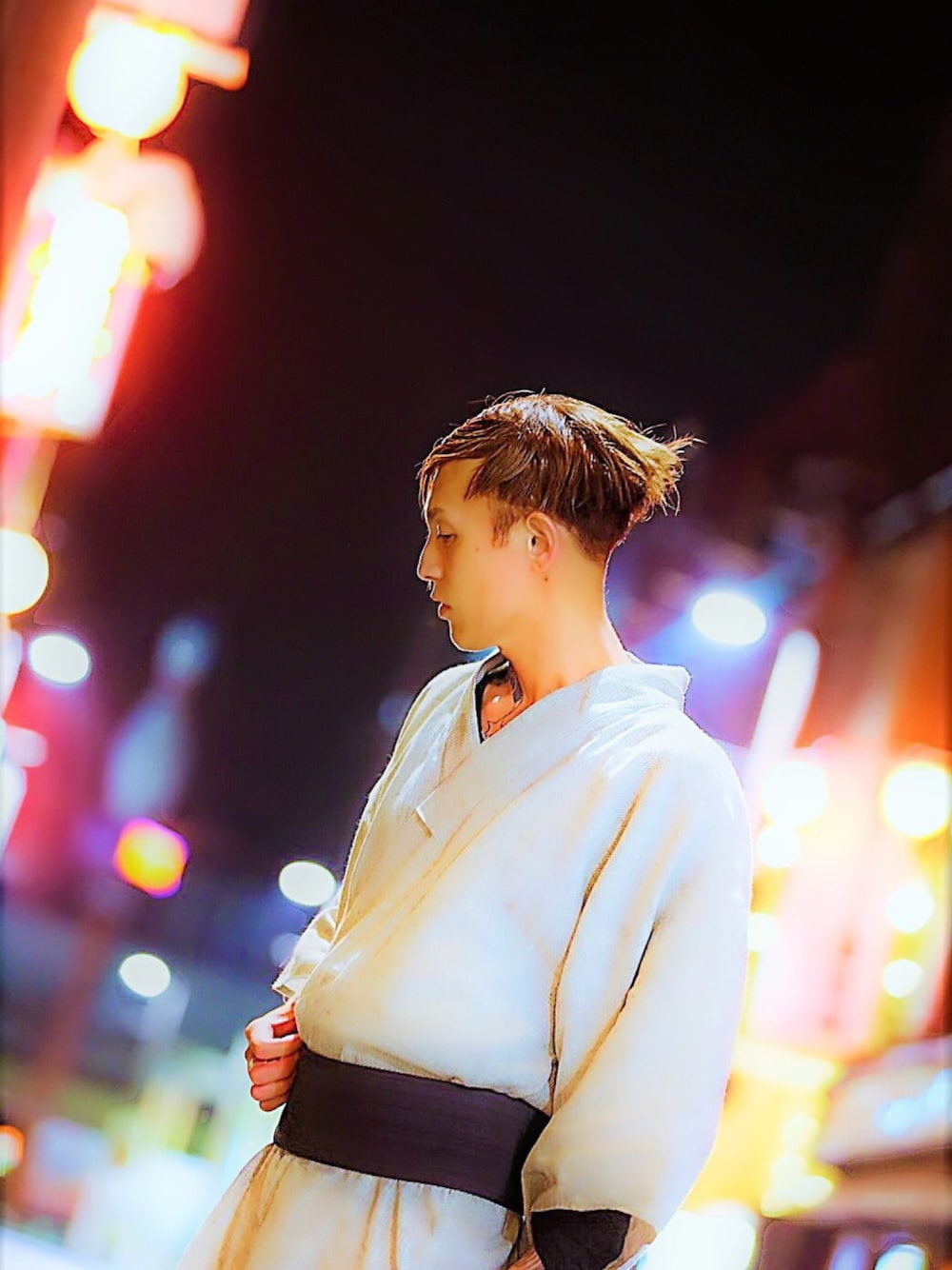「夏、浴衣、和装、和服、お祭り、夏祭り」｜「✨🏮🐸🐉🐲🐊🦑🦀🐍🐢のアイテム（その他、オレンジ系）」を使った、TETUさん（メンズ・174cm）の夏コーディネートの1枚目の写真