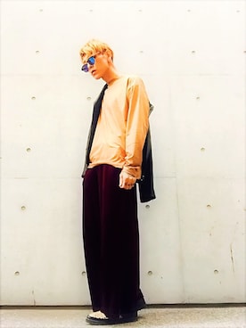 「SpRay（スプレイ）のアイテム（パンツ）」を使った、TETUさん（メンズ・174cm）の秋コーディネート