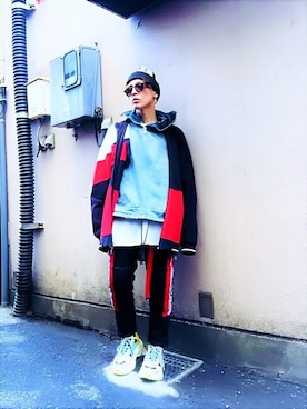 「BALENCIAGA」｜「アイテム（ジャージ）」を使った、TETUさん（メンズ・174cm）の春コーディネート
