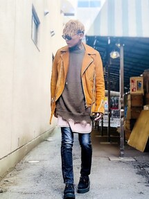 美品✨ノイズメーカー　ライダースジャケットM キャメル キャメル ライダース ジャケット