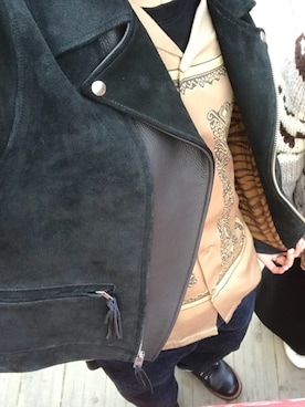 「CALEE（キャリー）のアイテム」を使った、croさん（メンズ・182cm）の冬コーディネート