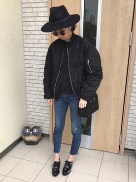 「ダニエルウェリントン」｜「アイテム（スウェット）」を使った、Chii♡さん（レディース・162cm）の冬コーディネート