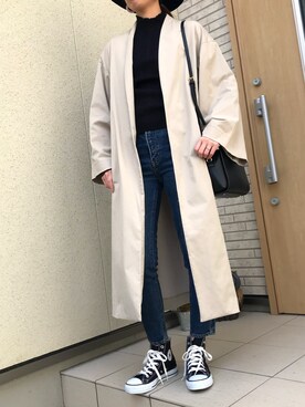 「RIM.ARK（リムアーク）のアイテム（その他アウター）」を使った、Chii♡さん（レディース・162cm）の春コーディネート