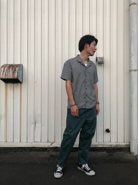 「niko and...（ニコアンド）のアイテム（チノパンツ）」を使った、tomoyaさん（メンズ・175cm）の夏コーディネート