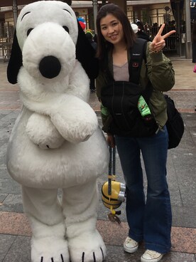 「PAGEBOY（ページボーイ）のアイテム（デニムパンツ、ブルー系）」を使った、YOKO⭐️さん（レディース）の冬コーディネート