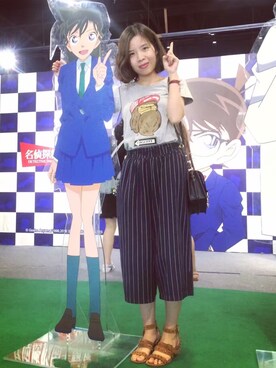 「BCBG（ビーシービージー）のアイテム」を使った、赵尤今さん（レディース・160cm）の夏コーディネート