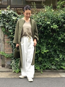 「JOURNAL STANDARD LUXE（ジャーナルスタンダード　ラックス）のアイテム（ノーカラージャケット）」を使った、H.Mさん（レディース・165cm）の夏コーディネート