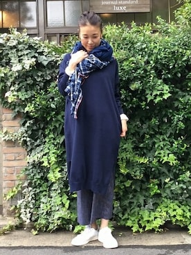 「JOURNAL STANDARD LUXE（ジャーナルスタンダード　ラックス）のアイテム（チュニック）」を使った、H.Mさん（レディース・165cm）の秋コーディネート