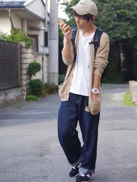 「DAISO（DAISO）のアイテム（アナログ腕時計）」を使った、つん。【GUコーデ】さん（メンズ・171cm）の秋コーディネート