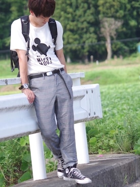 「ジーユー」｜つん。【GUコーデ】さん（メンズ・171cm）の夏コーディネート