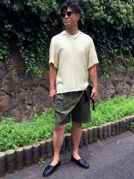 「A.P.C.（アーペーセー）のアイテム（スリッポン）」を使った、masさん（メンズ・180cm）の夏コーディネート