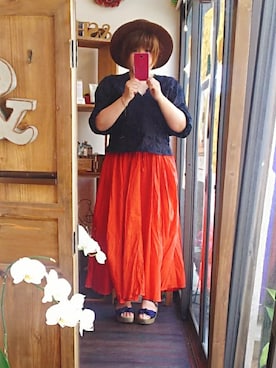 「ぽっちゃり、夏」｜「アイテム（スカート）」を使った、しゅう。さん（レディース・153cm）の夏コーディネート