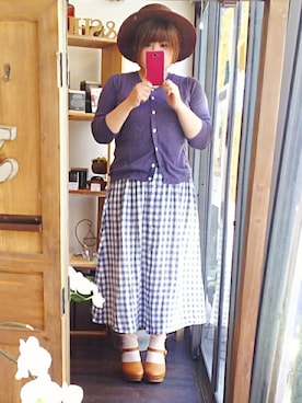 「ぽっちゃり、夏」｜「アイテム（スカート）」を使った、しゅう。さん（レディース・153cm）の夏コーディネート
