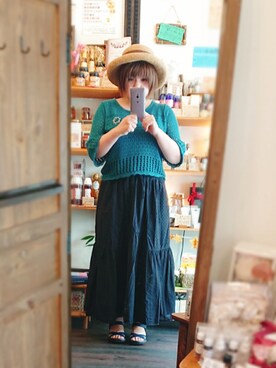 「アイテム（ブローチ/コサージュ、パープル系）」を使った、しゅう。さん（レディース・153cm）の夏コーディネート