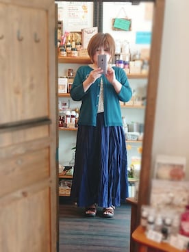 「アイテム（ブローチ/コサージュ、パープル系）」を使った、しゅう。さん（レディース・153cm）の夏コーディネート
