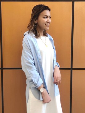 「BAYFLOW(BAYFLOW)」｜「アイテム（腕時計）」を使った、bonachinさん（レディース・168cm）の春コーディネート
