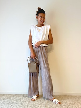 「DHOLIC（ディーホリック）のアイテム（パンツ）」を使った、bonachinさん（レディース・168cm）の夏コーディネート