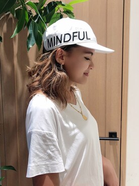 「BAYFLOW（ベイフロー）のアイテム（帽子）」を使った、bonachinさん（レディース・168cm）の夏コーディネート