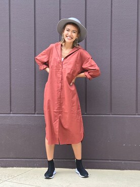 「スニーカーブーツ」｜「アイテム（ワンピース/ドレス）」を使った、bonachinさん（レディース・168cm）の秋コーディネート