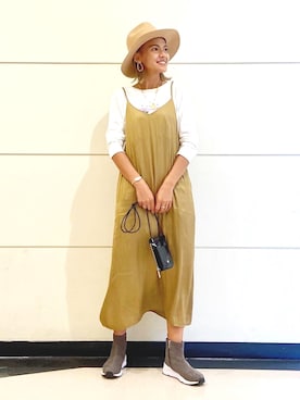 「スニーカーブーツ」｜「アイテム（ワンピース/ドレス）」を使った、bonachinさん（レディース・168cm）の秋コーディネート
