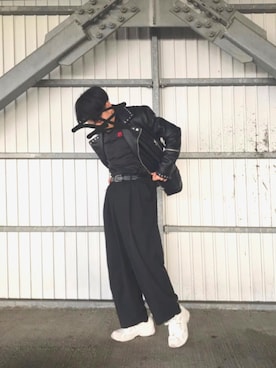 「FILA（フィラ）のアイテム（パーカー）」を使った、hirlyさん（メンズ・168cm）の冬コーディネート