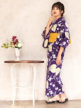 「アイテム（和装小物）」を使った、KYOETSUさん（レディース・167cm）の春コーディネート