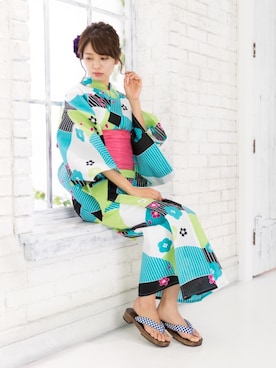 「アイテム（和装小物）」を使った、KYOETSUさん（レディース・163cm）の春コーディネート