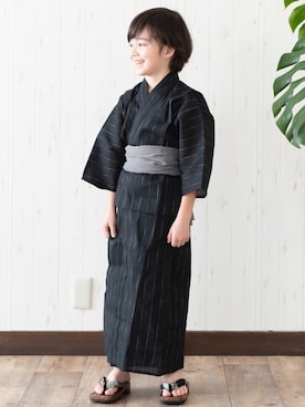 「アイテム（水着/着物・浴衣）」を使った、KYOETSUさん（キッズ・120cm）の春コーディネート