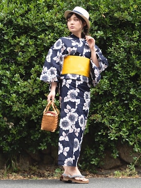 「アイテム（和装小物）」を使った、KYOETSUさん（レディース・147cm）の夏コーディネート