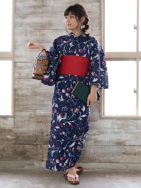 「アイテム（和装小物）」を使った、KYOETSUさん（レディース・158cm）の夏コーディネート