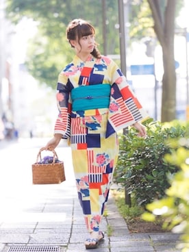 「アイテム（和装小物）」を使った、KYOETSUさん（レディース・164cm）の春コーディネート