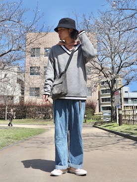 「チャックテイラー」｜「アイテム（財布/小物）」を使った、あつなりさん（メンズ・171cm）の春コーディネート
