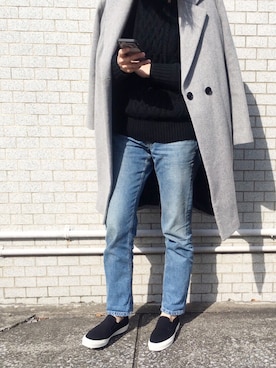 「CLANE（クラネ）のアイテム（チェスターコート）」を使った、cota_raさん（レディース・168cm）の冬コーディネート