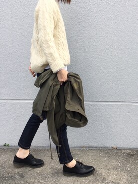 「BLACK BY MOUSSY（ブラックバイマウジー）のアイテム（モッズコート）」を使った、cota_raさん（レディース・168cm）の冬コーディネート