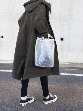 「ALLUMER（アリュメール）のアイテム（モッズコート）」を使った、cota_raさん（レディース・168cm）の秋コーディネート