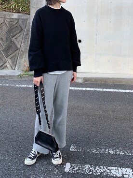 「ALLUMER（アリュメール）のアイテム（スウェット）」を使った、cota_raさん（レディース・168cm）の冬コーディネート