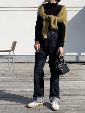 「ANATOMICA（アナトミカ）の【ANATOMICA】別注 618 MARILYN 13oz（デニムパンツ）」を使った、cota_raさん（レディース・168cm）の冬コーディネート