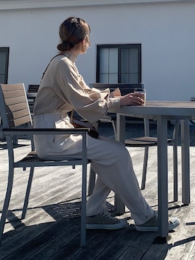 「6（ロク）の＜6(ROKU)＞GEORGETTE HIGH WAIST PANTS/パンツ ◆（その他パンツ）」を使った、cota_raさん（レディース・168cm）の春コーディネート