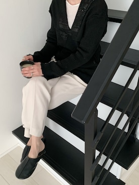 「6（ロク）の＜6(ROKU)＞GEORGETTE HIGH WAIST PANTS/パンツ ◆（その他パンツ）」を使った、cota_raさん（レディース・168cm）の春コーディネート