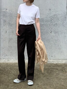 「ALLUMER（アリュメール）のアイテム（スラックス）」を使った、cota_raさん（レディース・169cm）の夏コーディネート